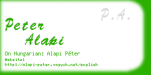 peter alapi business card